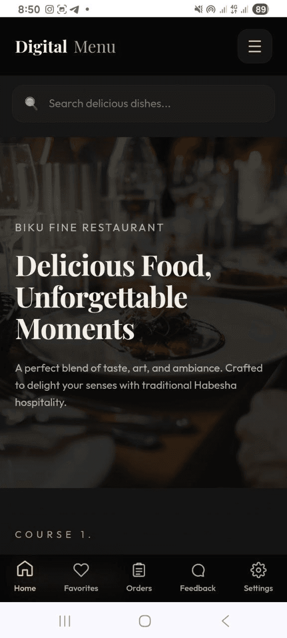 Digital Menu screenshot 1